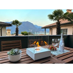 BIOKOMINEK SUNSET GARDEN MINI BIAŁY MAT