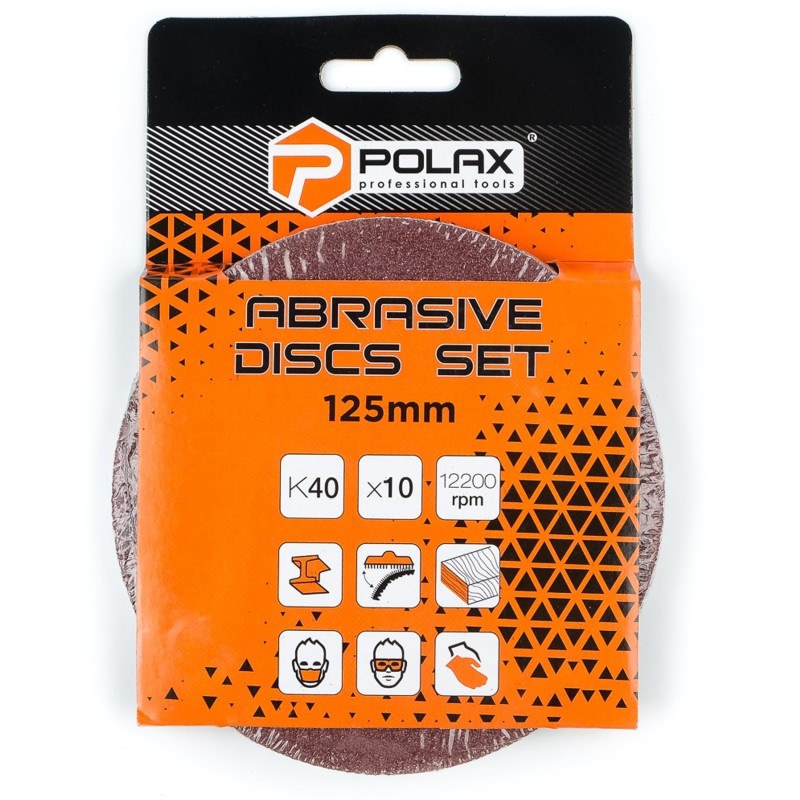 Papier ścierny KRĄŻEK szlifierski NA RZEP 7D do szlifierki 125mm P40 10szt