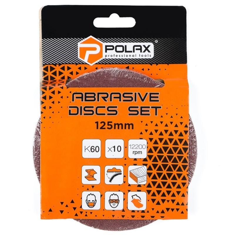 Papier ścierny KRĄŻEK szlifierski NA RZEP 7D do szlifierki 125mm P60 10szt