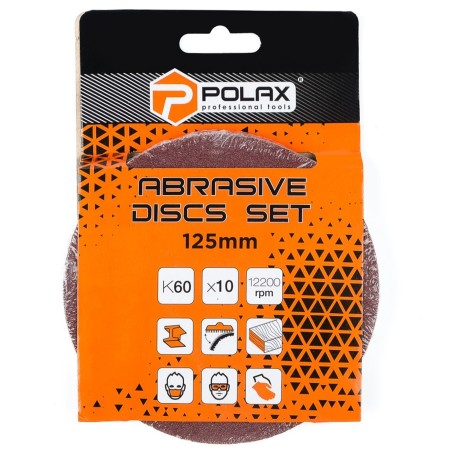 Papier ścierny KRĄŻEK szlifierski NA RZEP 7D do szlifierki 125mm P60 10szt