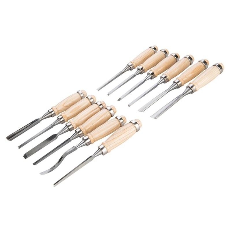 KOMPLET DŁUT RZEŹBIARSKICH 12 SZT SILVERLINE 250241 KOMPLET DŁUT RZEŹBIARSKICH 12 SZT SILVERLINE 250241