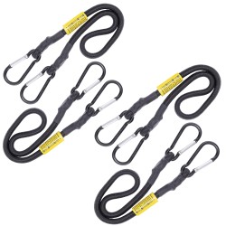 4x LINKA PAS GUMA DO MOCOWANIA BAGAŻU Z KARABINKAMI 10mm x 60cm