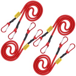 4x LINKA PAS GUMA DO MOCOWANIA BAGAŻU Z KARABINKAMI 10mm x 120cm