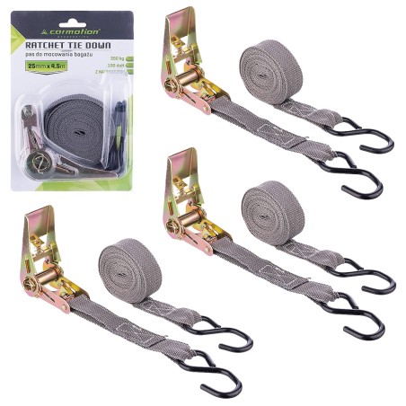 3x PAS TRANSPORTOWY Z NAPINACZEM DO MOCOWANIA ŁADUNKU 25 MM X 4,5 MB 350 KG