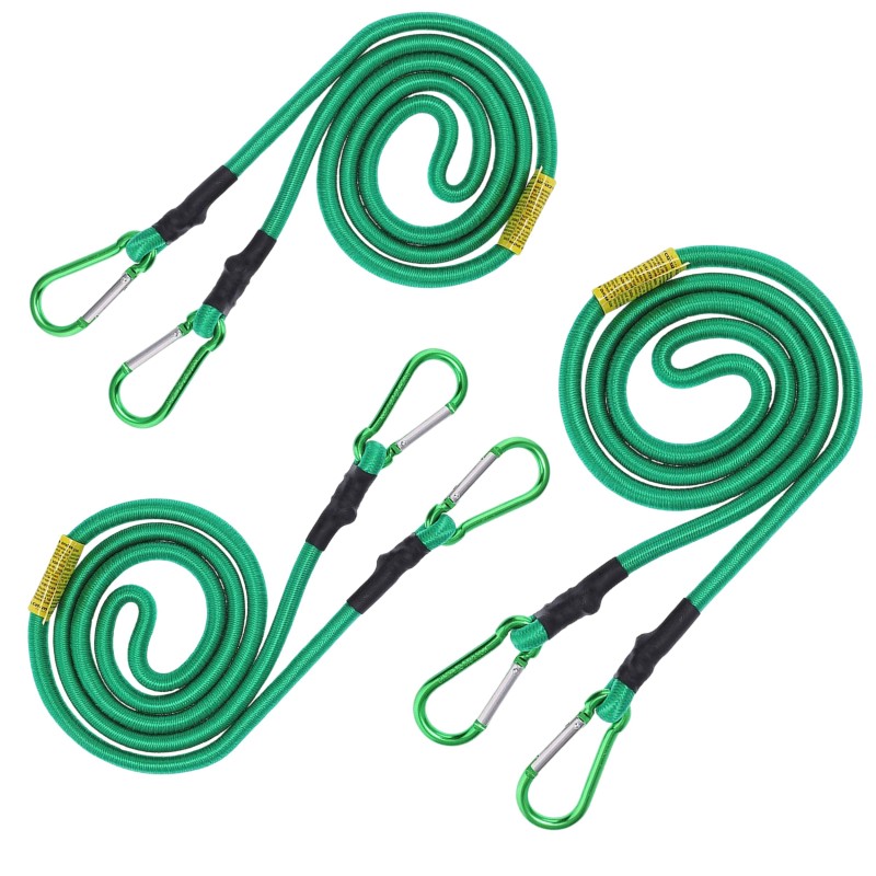 3x LINKA PAS GUMA DO MOCOWANIA BAGAŻU Z KARABINKAMI 10mm x 150cm