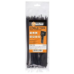 OPASKI ZACISKOWE TRYTYTKI CZARNE NYLONOWE OPASKA KABLOWA 3 x 200mm 100szt