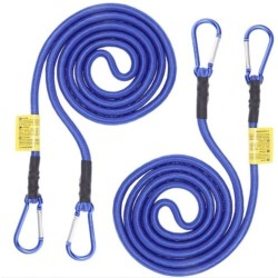 2x LINKA PAS GUMA DO MOCOWANIA BAGAŻU Z KARABINKAMI 10mm x 180cm