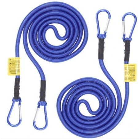 2x LINKA PAS GUMA DO MOCOWANIA BAGAŻU Z KARABINKAMI 10mm x 180cm