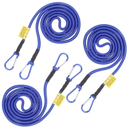 3x LINKA PAS GUMA DO MOCOWANIA BAGAŻU Z KARABINKAMI 10mm x 180cm