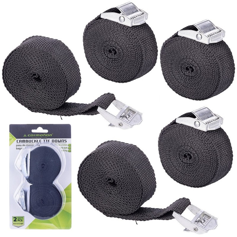 5x PAS TRANSPORTOWY do mocowania bagażu z klamrą 25mm 3,5M 400KG