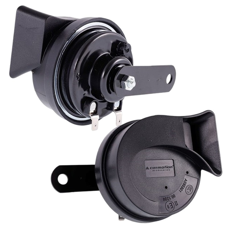 KLAKSON SAMOCHODOWY SYGNAŁ DZWIĘKOWY DWUTONOWY ŚLIMAKOWY 12V 118dB 1szt