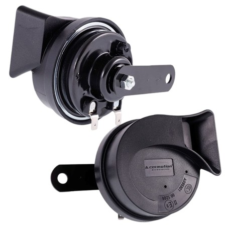 KLAKSON SAMOCHODOWY SYGNAŁ DZWIĘKOWY DWUTONOWY ŚLIMAKOWY 12V 118dB 1szt