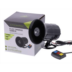 KLAKSON SYRENA ELEKTRONICZNA POLICJA STRAŻ POŻARNA 12V 3-TONOWA 100W