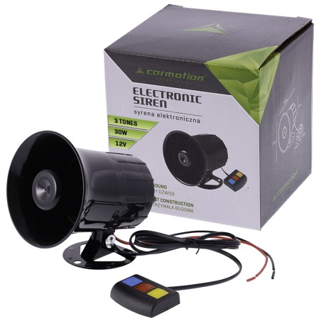 KLAKSON SYRENA ELEKTRONICZNA POLICJA STRAŻ POŻARNA 12V 3-TONOWA 100W