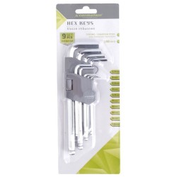 ZESTAW KLUCZY IMBUSOWYCH HEX KULISTE KLUCZ IMBUS 1,5-10mm 180mm 9szt