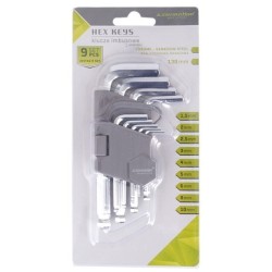 ZESTAW KLUCZY IMBUSOWYCH HEX KULISTE KLUCZ IMBUS 1,5-10mm 130mm 9szt