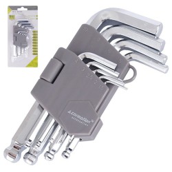ZESTAW KLUCZY IMBUSOWYCH HEX KULISTE KLUCZ IMBUS 1,5-10mm 130mm 9szt