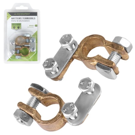 KLEMY ZACISKI AKUMULATORA MOSIĘŻNE SKRĘCANE NA ŚRUBY 600A kpl 2szt