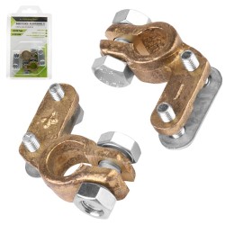 KLEMY ZACISKI AKUMULATORA MOSIĘŻNE SKRĘCANE NA ŚRUBY JAPAN 600A kpl 2szt