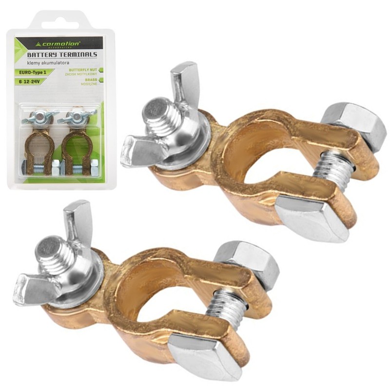 KLEMY ZACISKI AKUMULATORA MOSIĘŻNE SKRĘCANE ZACISK MOTYLKOWY 600A kpl 2szt