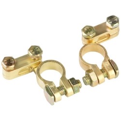 KLEMY ZACISKI AKUMULATORA MOSIĄDZOWANE SKRĘCANE NA ŚRUBY 300A kpl 2szt