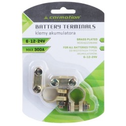 KLEMY ZACISKI AKUMULATORA MOSIĄDZOWANE SKRĘCANE NA ŚRUBY 300A kpl 2szt