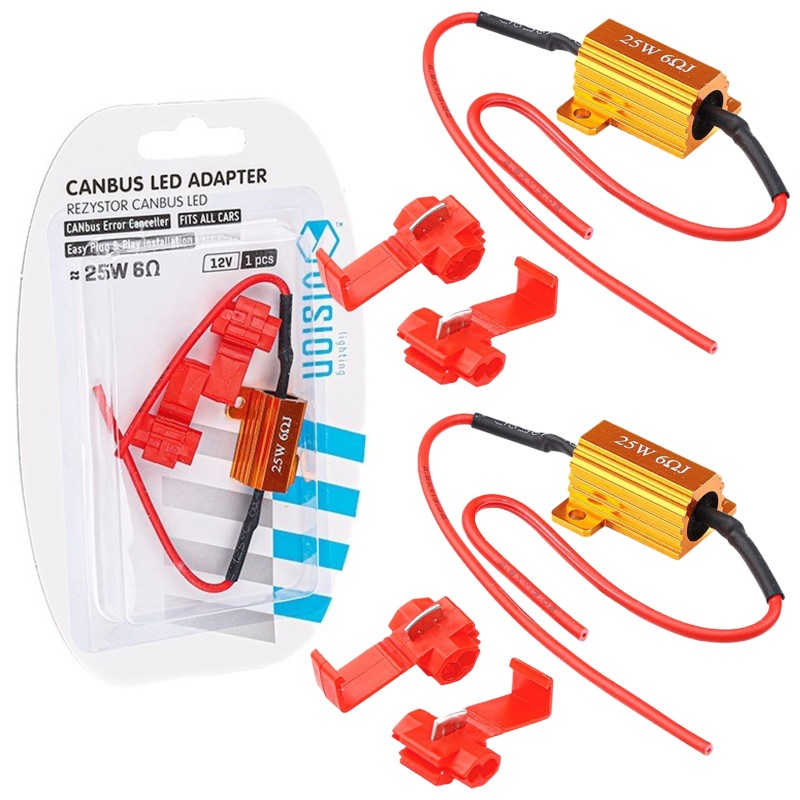 2x REZYSTOR OPORNIK CANBUS OSZUKIWACZ LED 6 OHM 25W