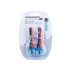 2x KOSTKA H7 CERAMICZNA GNIAZDO OPRAWA ŻARÓWKI Z PRZEWODAMI KĄTOWA H7