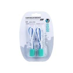 2x KOSTKA H7 CERAMICZNA GNIAZDO OPRAWA ŻARÓWKI Z PRZEWODAMI PROSTA H7