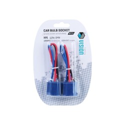 2x KOSTKA H4 CERAMICZNA GNIAZDO OPRAWA ŻARÓWKI Z PRZEWODAMI PROSTA H4