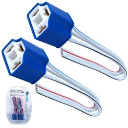 2x KOSTKA H4 CERAMICZNA GNIAZDO OPRAWA ŻARÓWKI Z PRZEWODAMI PROSTA H4