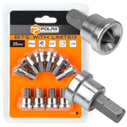 10x BIT Z OGRANICZNIKIEM ZESTAW BITÓW DO PŁYT GK 25mm PH2