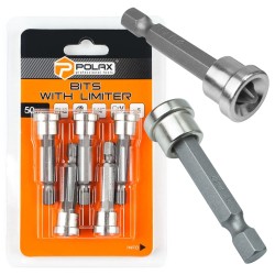 5x BIT Z OGRANICZNIKIEM ZESTAW BITÓW DO PŁYT GK 50mm PH2