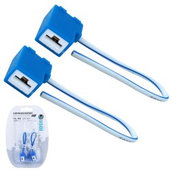 2x KOSTKA H1 H3 CERAMICZNA GNIAZDO OPRAWA ŻARÓWKI Z PRZEWODAMI KĄTOWA H1 H3