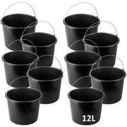 10x WIADRO BYDOWLANE GOSPODARCZE PLASTIKOWE 12L