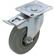 KÓŁKO SKRĘTNE GUMOWE Z HAMULCEM (125 mm 100 KG)